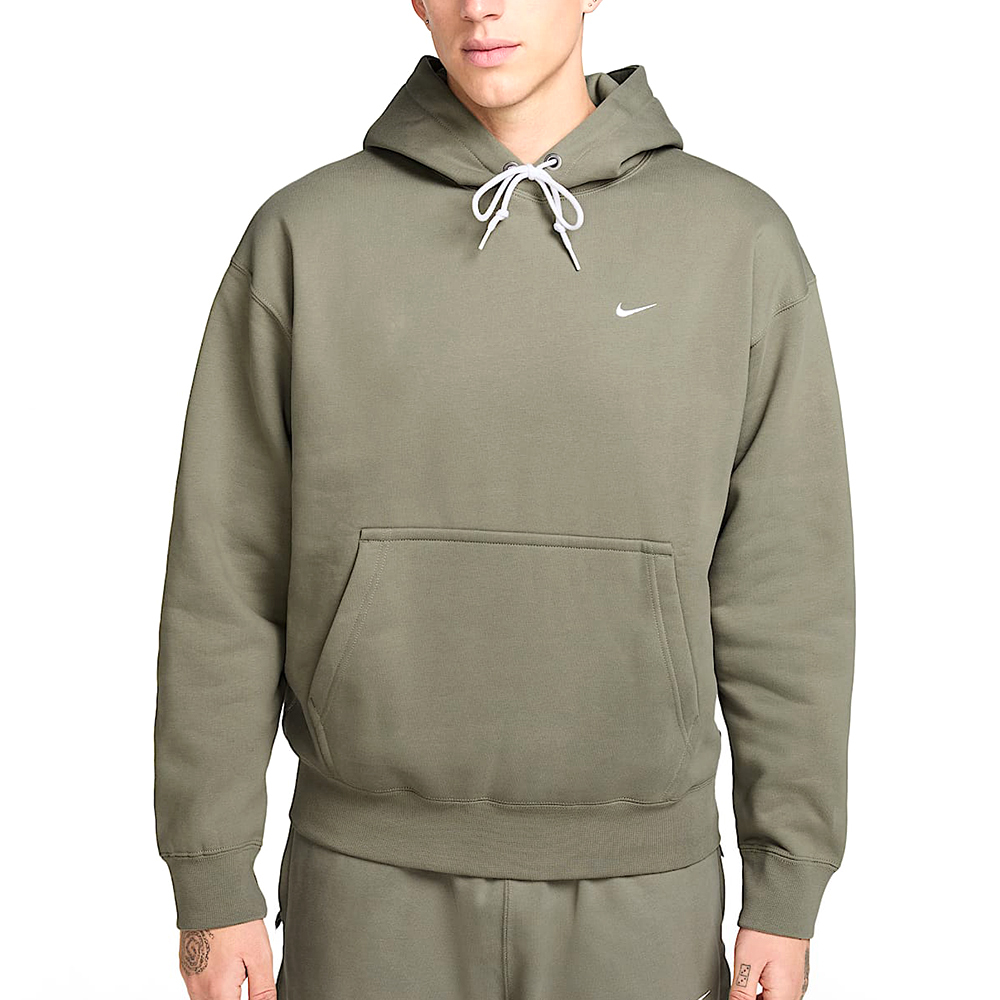 Nike Solo SWSH FLC Po Hoodie 男款 灰綠色 連帽 帽T 磨毛 長袖 DX1355-320