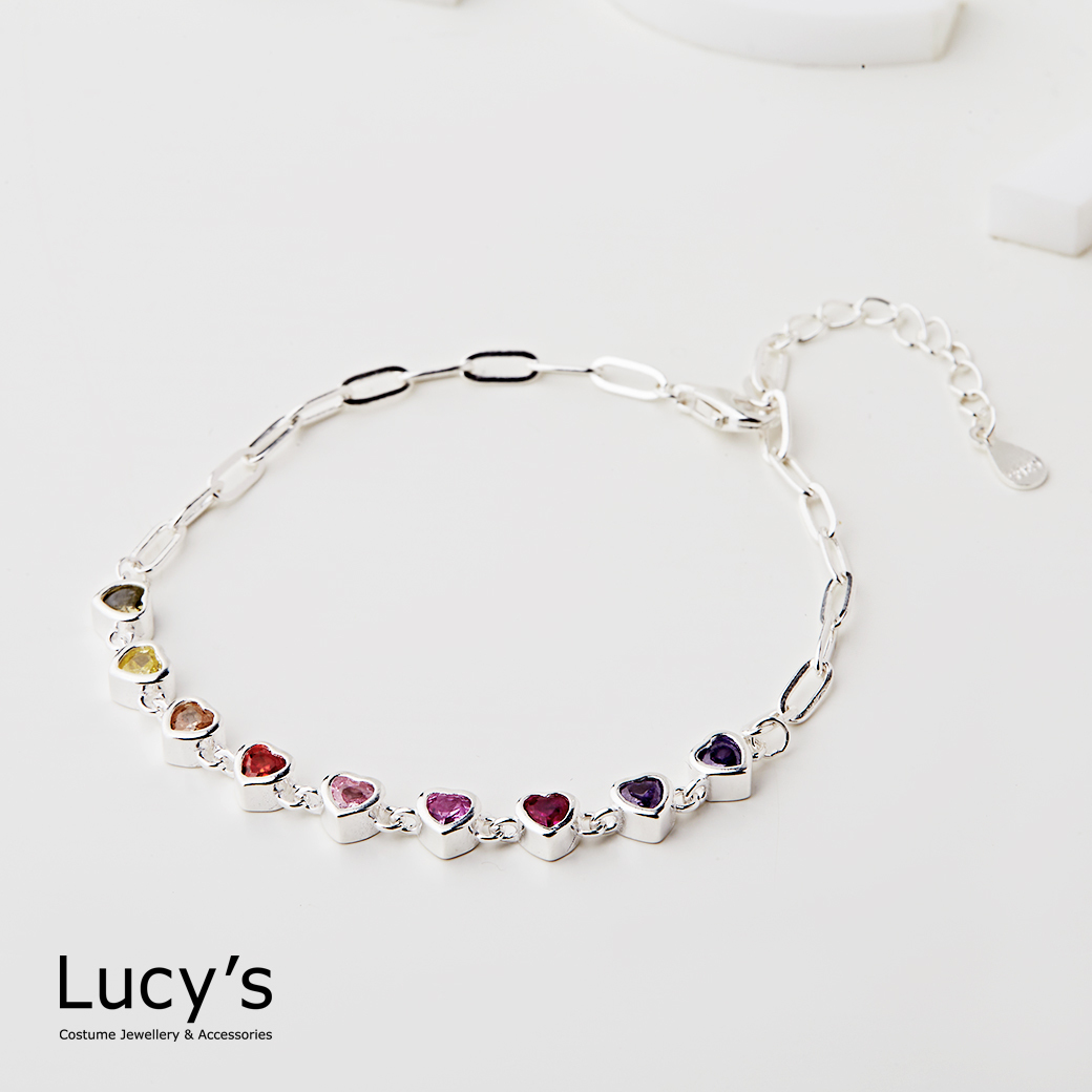 925純銀 幻彩小甜心 手鍊 (123334)