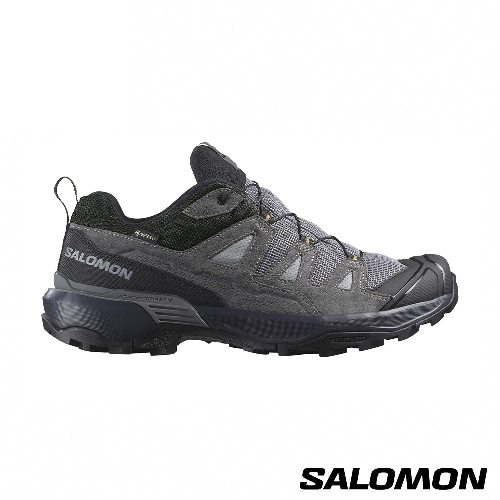 Salomon X ULTRA 360 LTR GORE-TEX 男款 低筒登山鞋 防水健行鞋 (皮革版) 475714 灰/灰/棕 [HappyOutdoor]