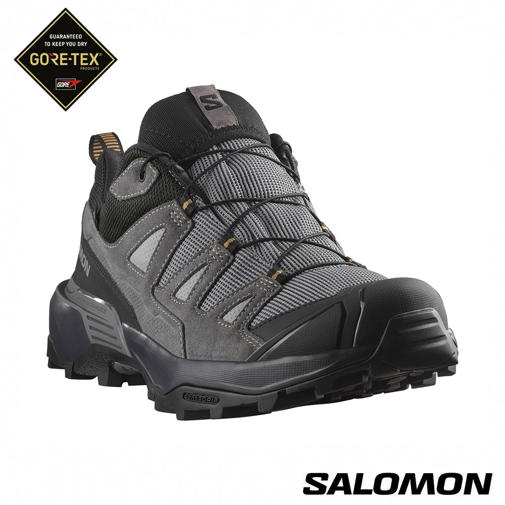 Salomon X ULTRA 360 LTR GORE-TEX 男款 低筒登山鞋 防水健行鞋 (皮革版) 475714 灰/灰/棕 [HappyOutdoor]