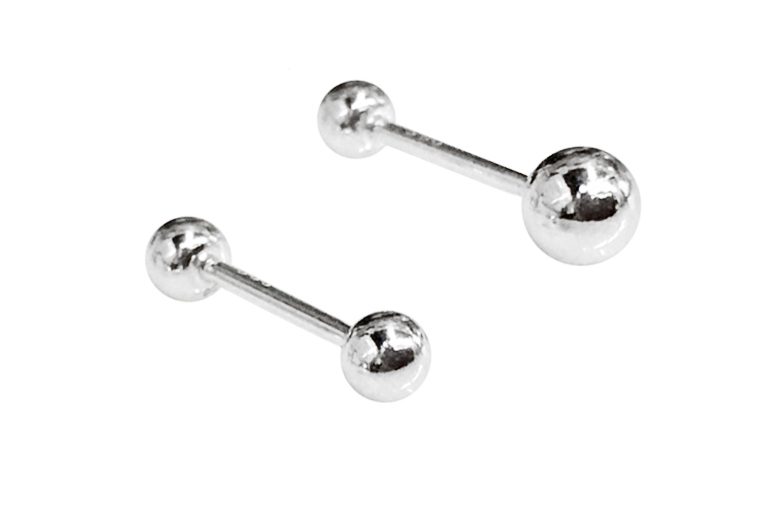 Sterling Silver 925 Micro Barbell Earrings