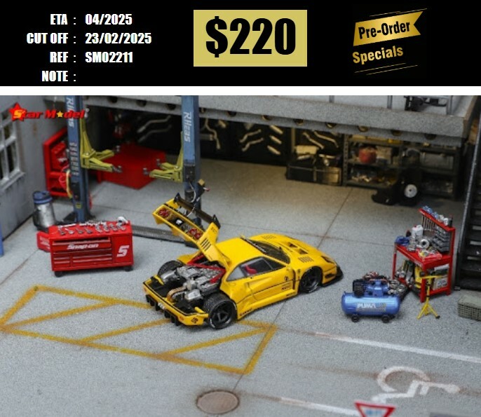 PO-$220 * STAR MODEL * 1:64 FERRARI F40 WIDE BODY YELLOW [OD21/02]