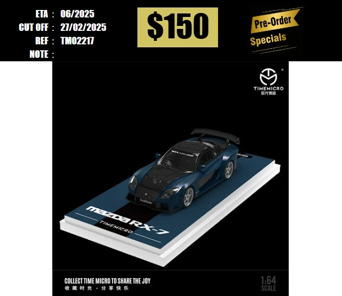 PO-$150 * TIME MICRO * 1:64 MAZDA RX7 FD3S VEILSIDE FORTUNE BLUE [OD21/02]