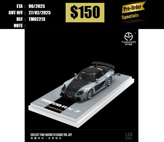 PO-$150 * TIME MICRO * 1:64 MAZDA RX7 FD3S VEILSIDE FORTUNE SILVER [OD21/02]