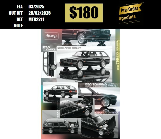 PO-$180 * MORTAL * 1:64 BMW M3 E30 WAGON PEARL BLACK [OD21/02]