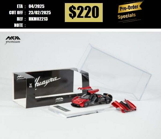 PO-$220 * HKM PREMIUM * 1:64 PAGANI HUAYRA COUPE 2014 METALLIC RED [OD21/02]