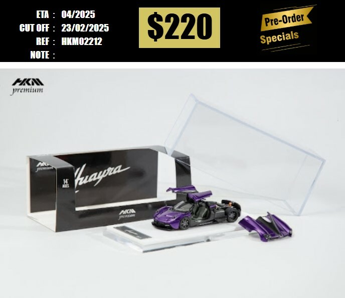 PO-$220 * HKM PREMIUM * 1:64 PAGANI HUAYRA COUPE 2014 PURPLE [OD21/02]