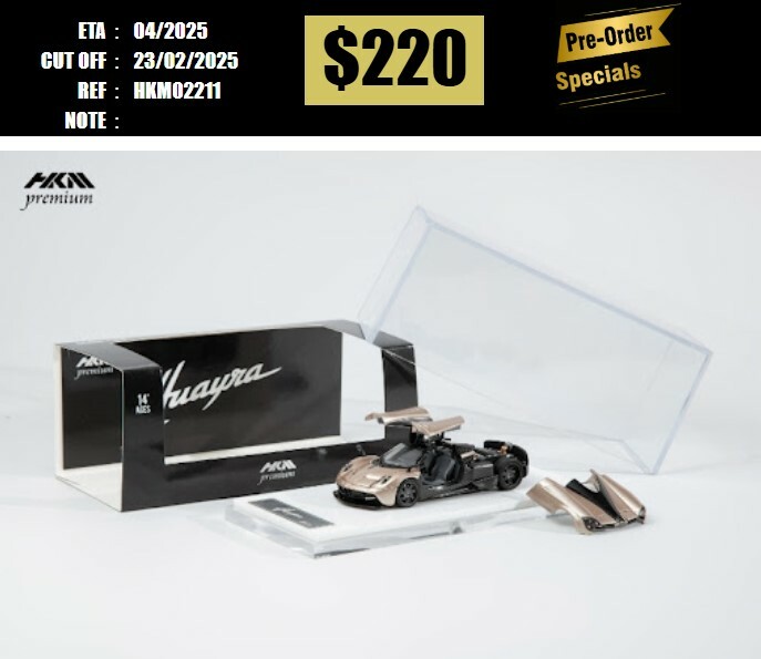 PO-$220 * HKM PREMIUM * 1:64 PAGANI HUAYRA COUPE 2014 CHAMPAGNE [OD21/02]