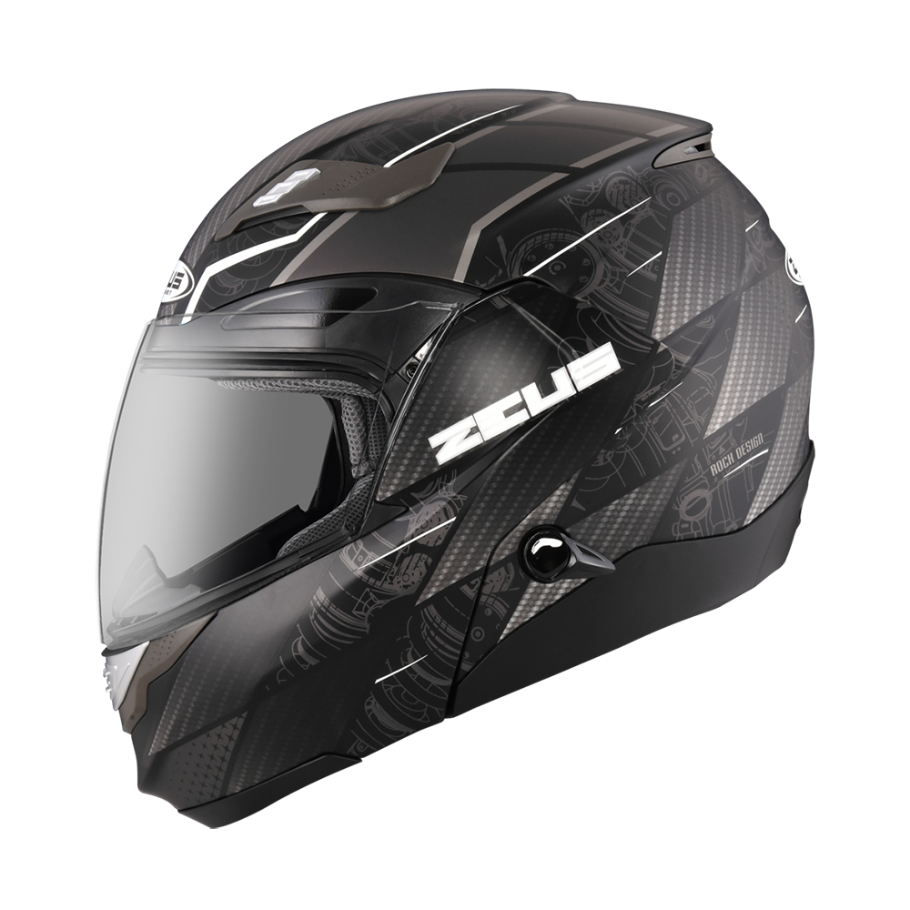 ZEUS ZS-3100 YY10 消光黑/銀 彩繪 可樂帽 可掀式