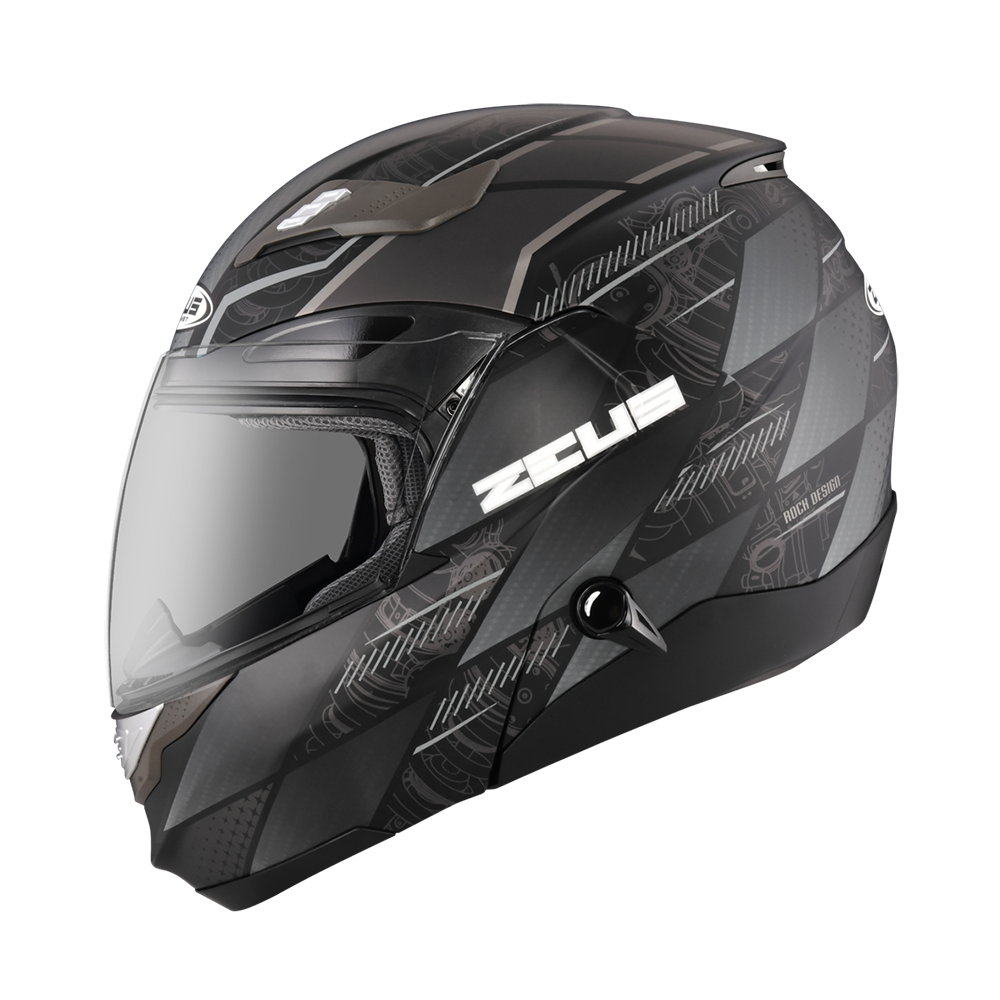 ZEUS ZS-3100 YY10 消光黑/灰 彩繪 可樂帽 可掀式