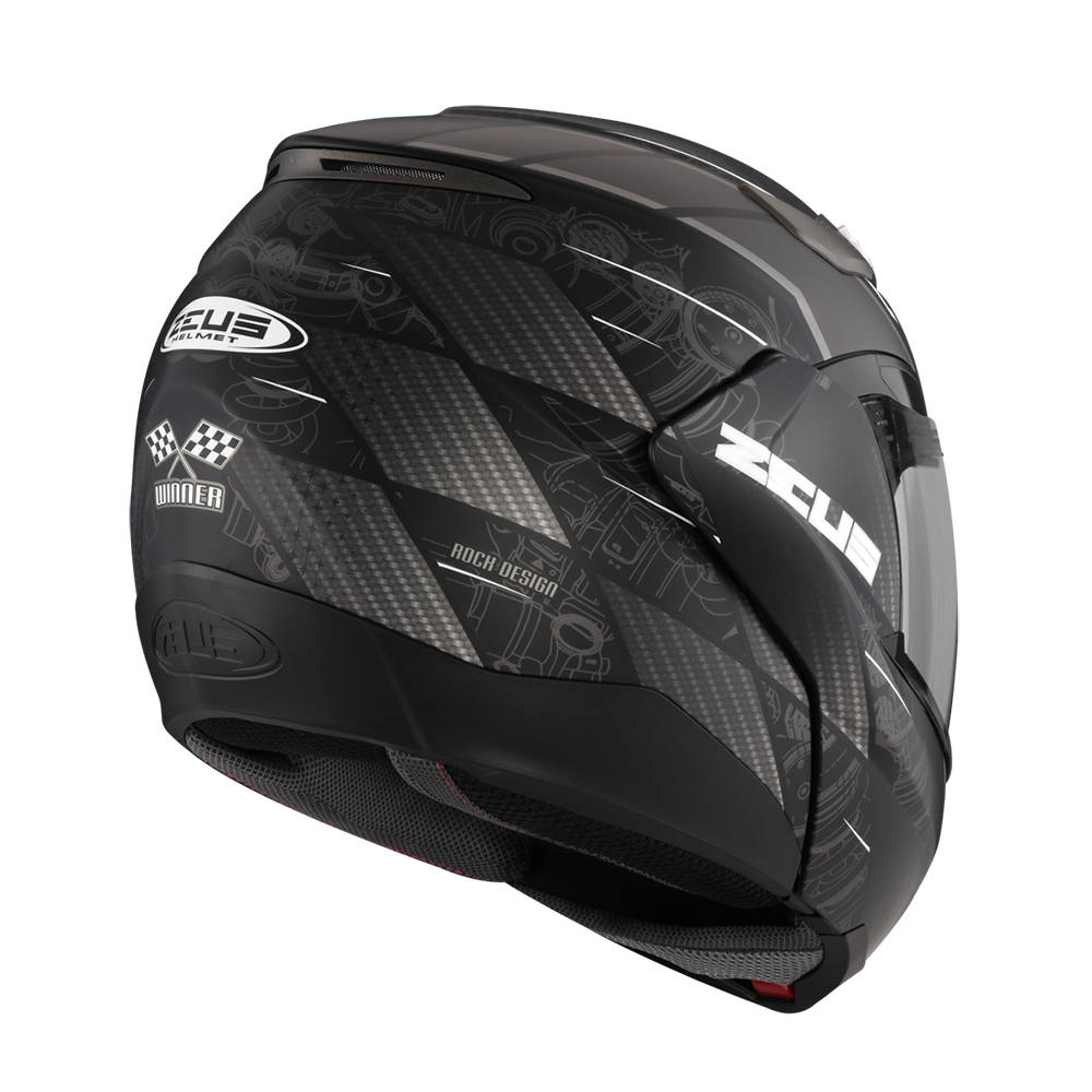 ZEUS ZS-3100 YY10 消光黑/銀 彩繪 可樂帽 可掀式