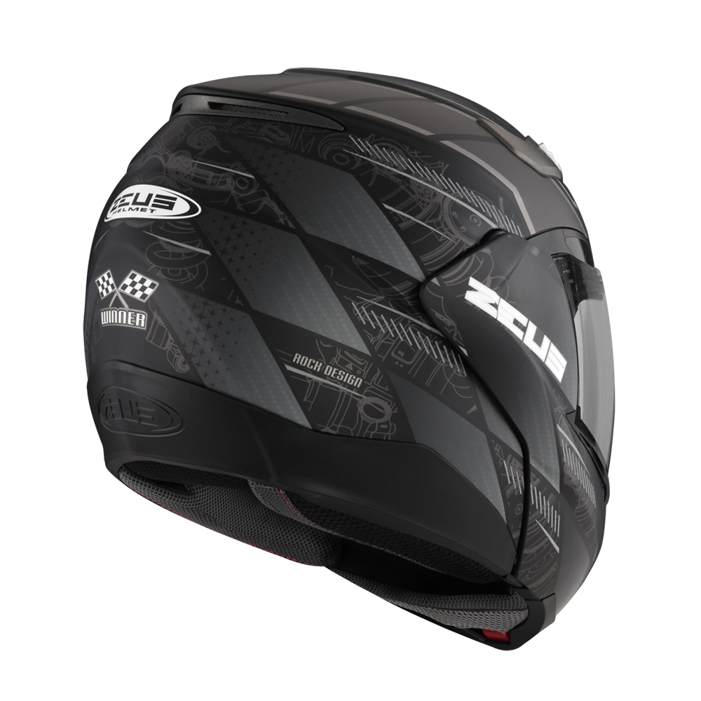 ZEUS ZS-3100 YY10 消光黑/灰 彩繪 可樂帽 可掀式