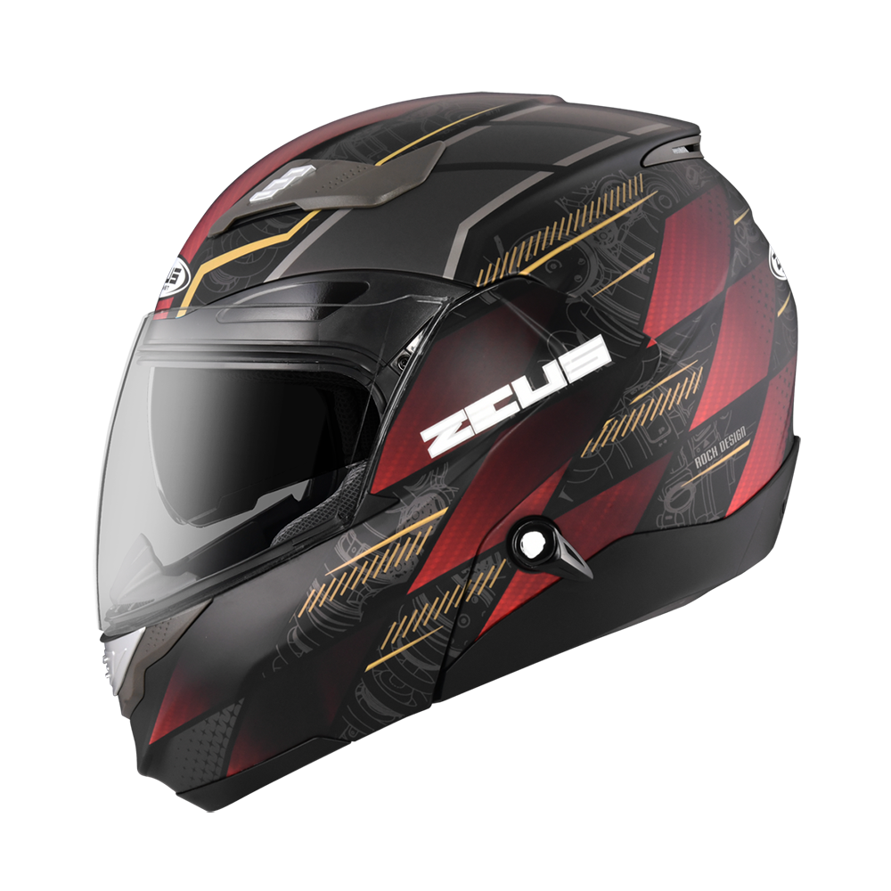 ZEUS ZS-3100 YY10 消光黑/紅 彩繪 可樂帽 可掀式