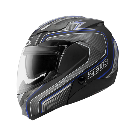 ZEUS ZS-3100 YY5 消光黑/藍 彩繪 可樂帽 可掀式