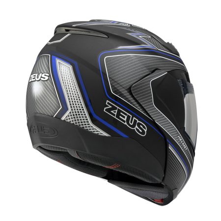 ZEUS ZS-3100 YY5 消光黑/藍 彩繪 可樂帽 可掀式