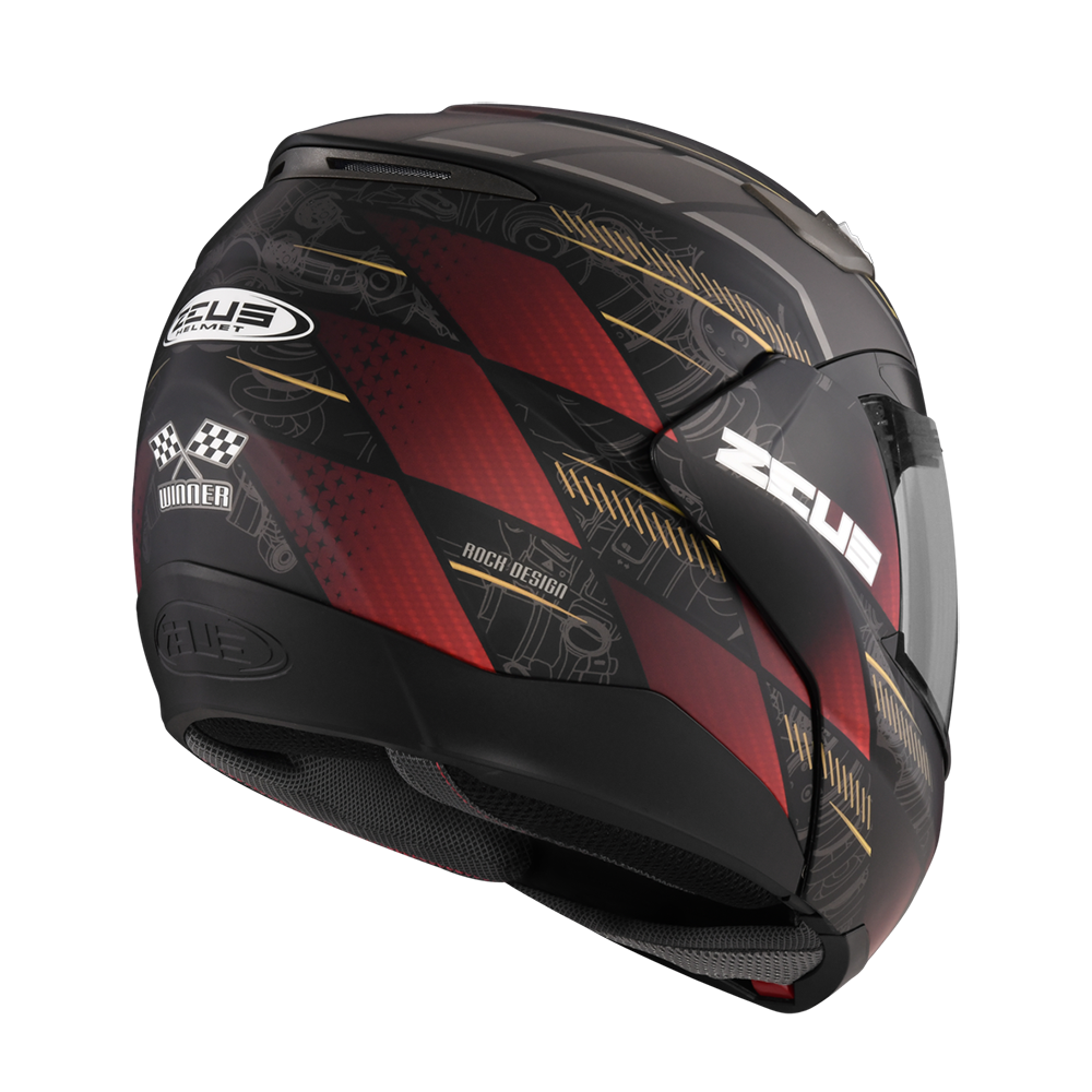 ZEUS ZS-3100 YY10 消光黑/紅 彩繪 可樂帽 可掀式