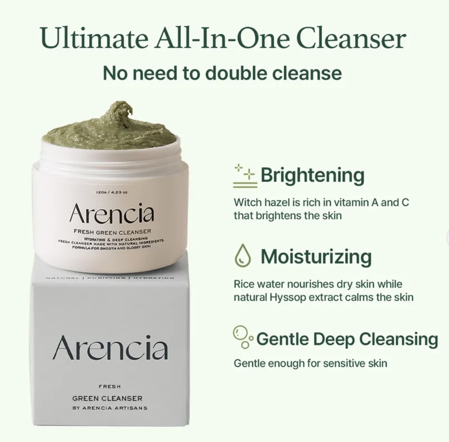 《現貨》Arencia Fresh Green Rice Mochi Cleanser 120g
