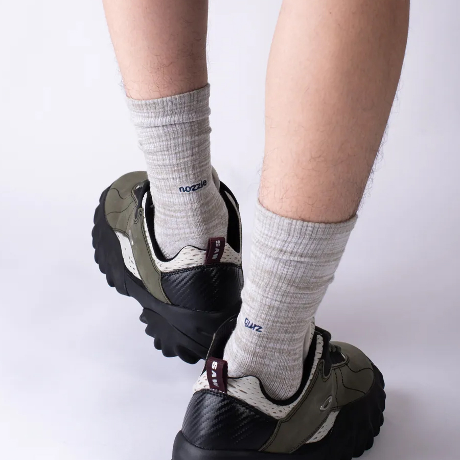 nozzle quiz 中筒襪 彈性纖維 透氣 漠灰/漠黑/漠啡 Essential Crew 運動休閒襪