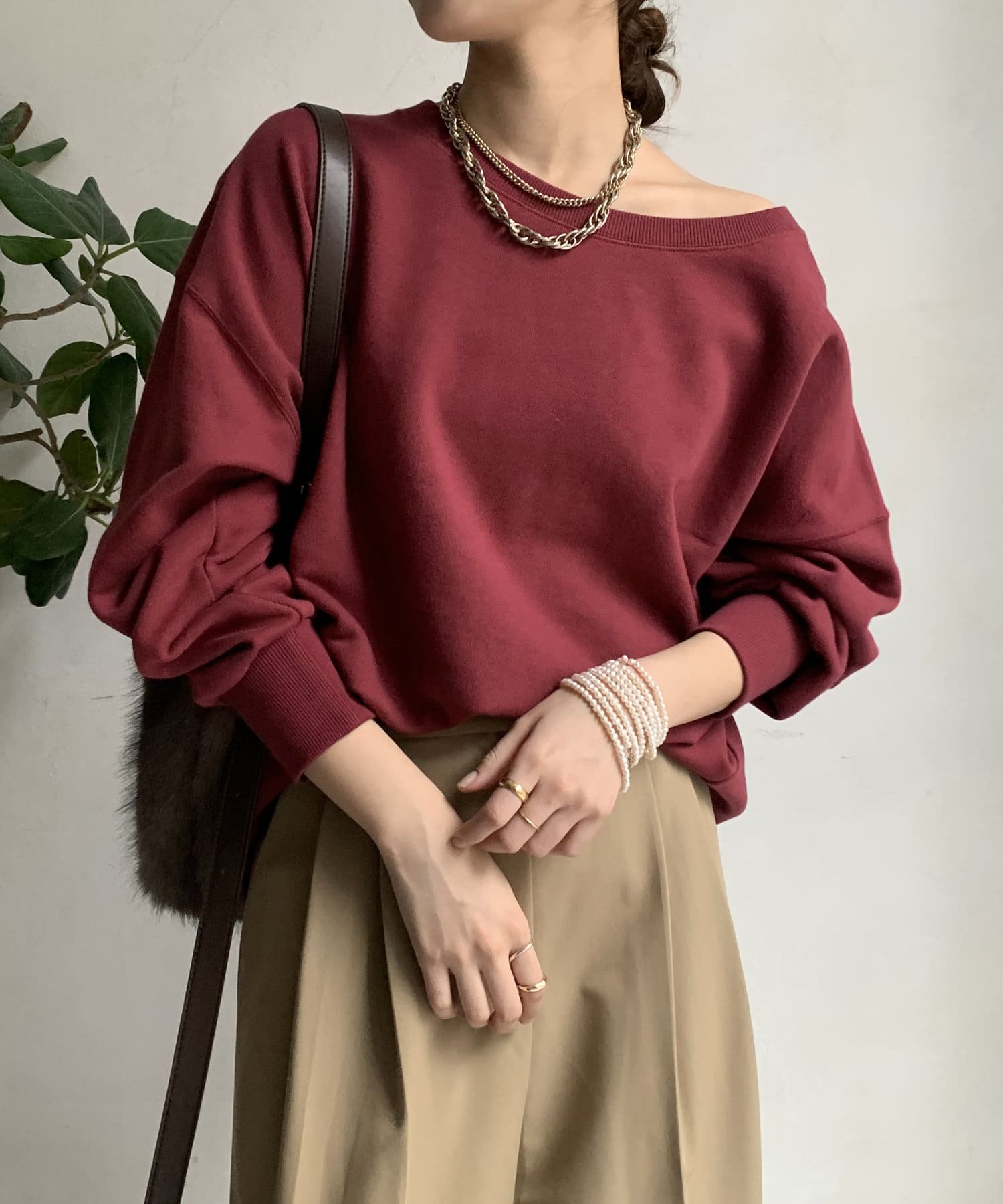 DOUDOU(ドゥドゥ)  【新色追加】【毎年大人気！】裏毛スウェット酒紅（DDZ1032106A0025）