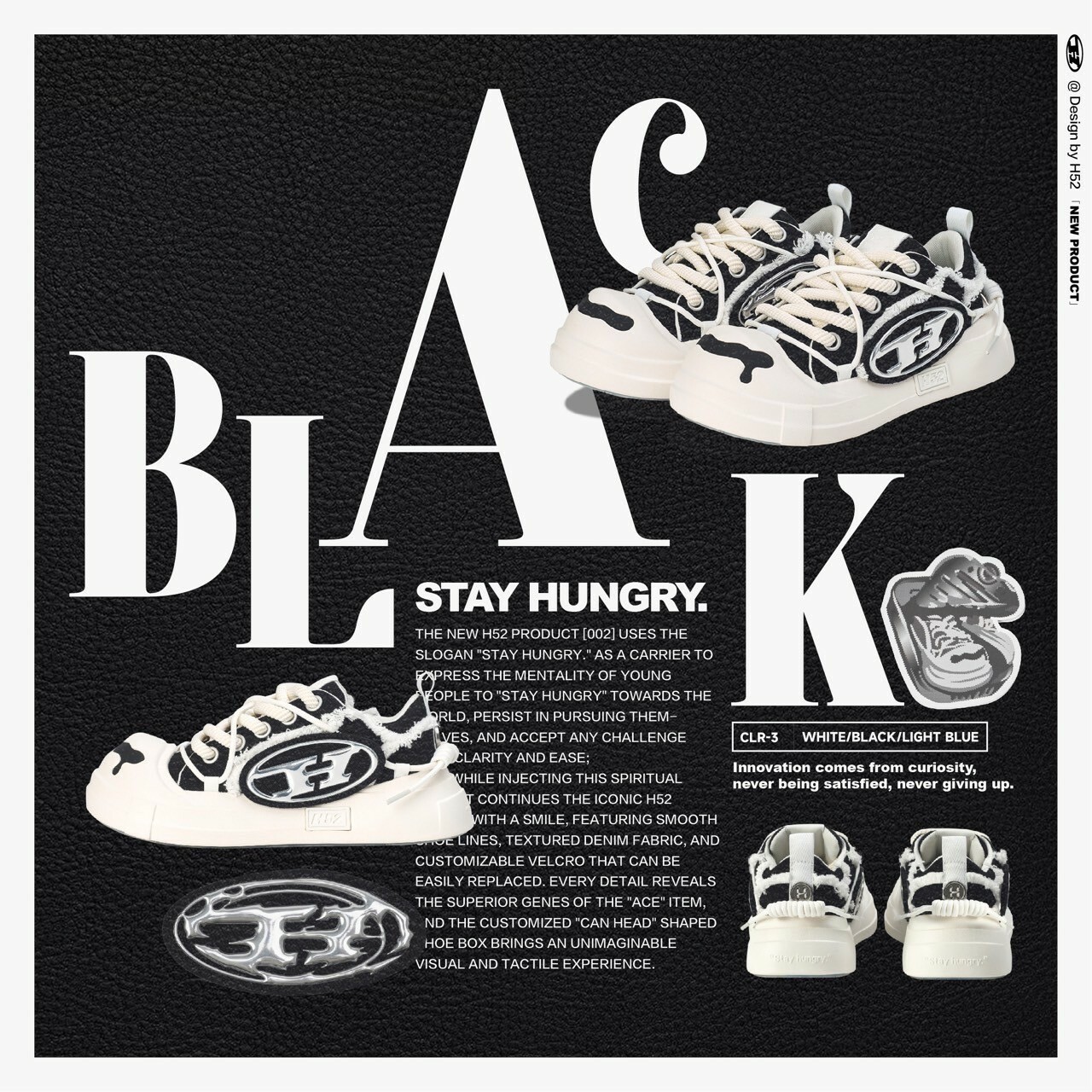 H52 開口笑奶油鞋 蛋糕鞋盒 經典午夜黑 二代