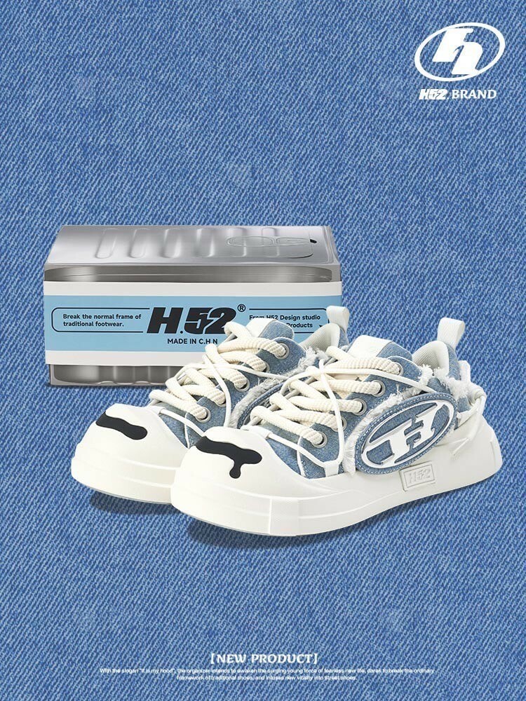 H52 開口笑奶油鞋 蛋糕鞋盒 經典牛仔藍 二代