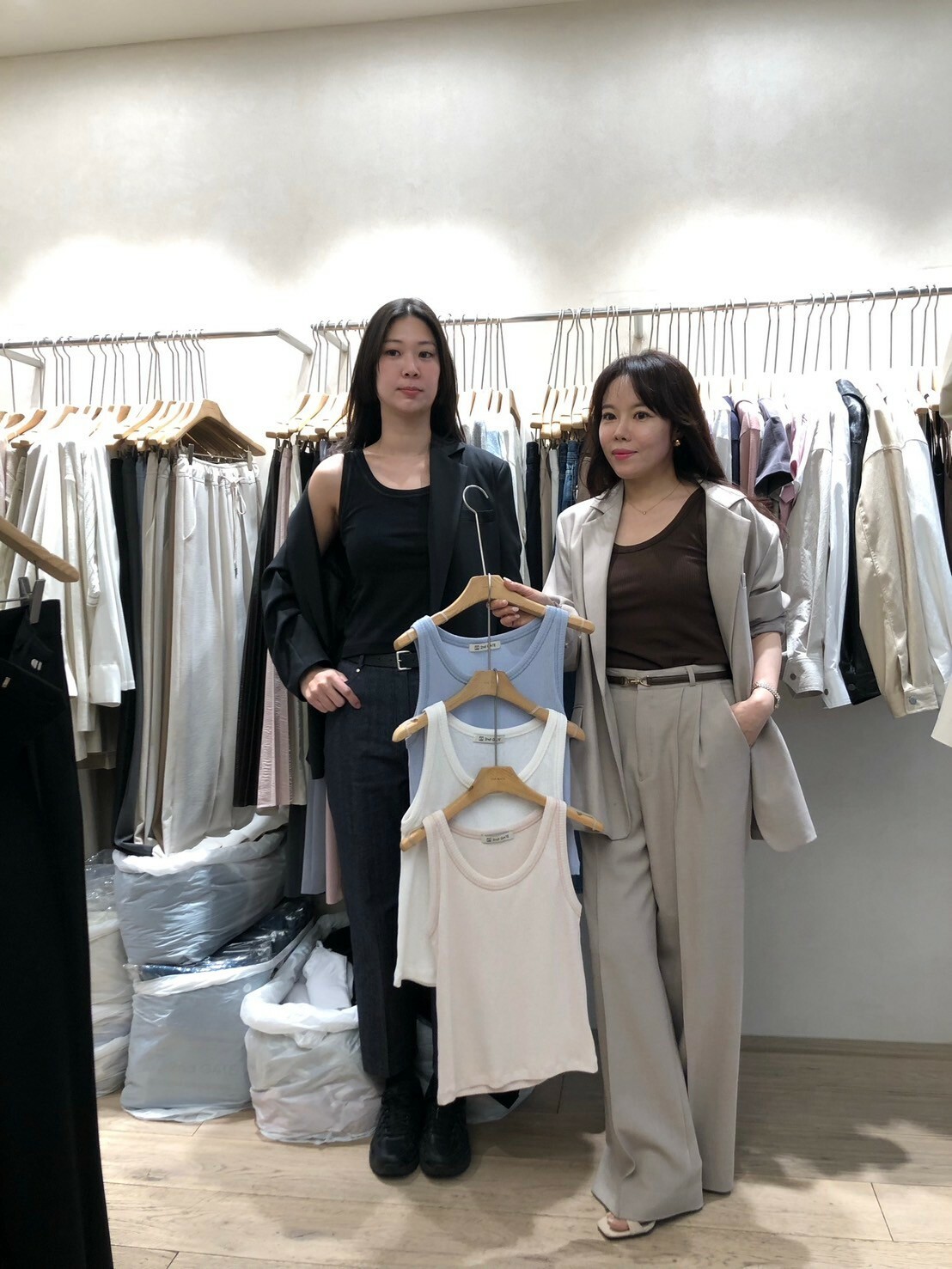 SG4023 羅紋工裝背心 - 淺杏