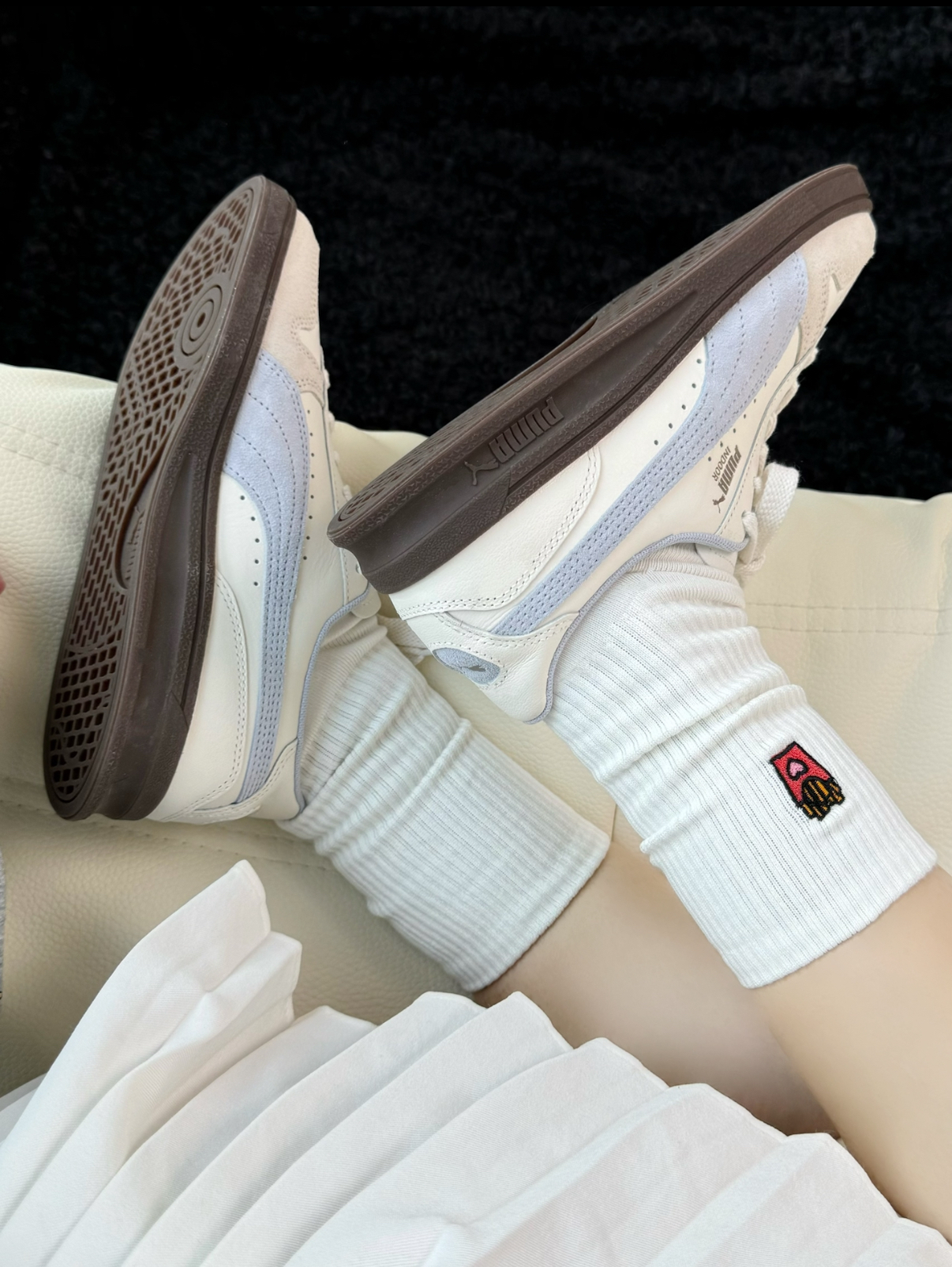 (限時接單) PUMA X Emmi INDOOR 薰衣草紫 淺紫色 白紫色 皮革 復古 德訓鞋 小白鞋 401360-04/預購