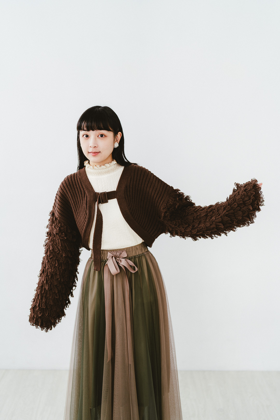 一抹點綴的光！Bolero針織上衣 (兩色-可可棕)