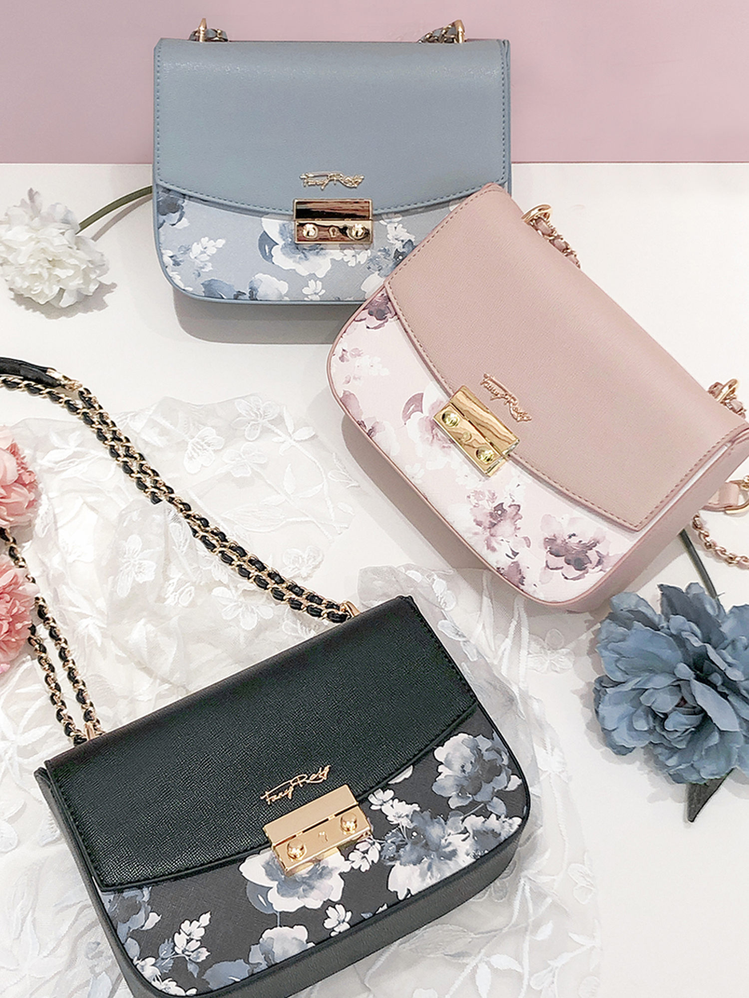 Rosy Romance Floral Print Shoulder Bag