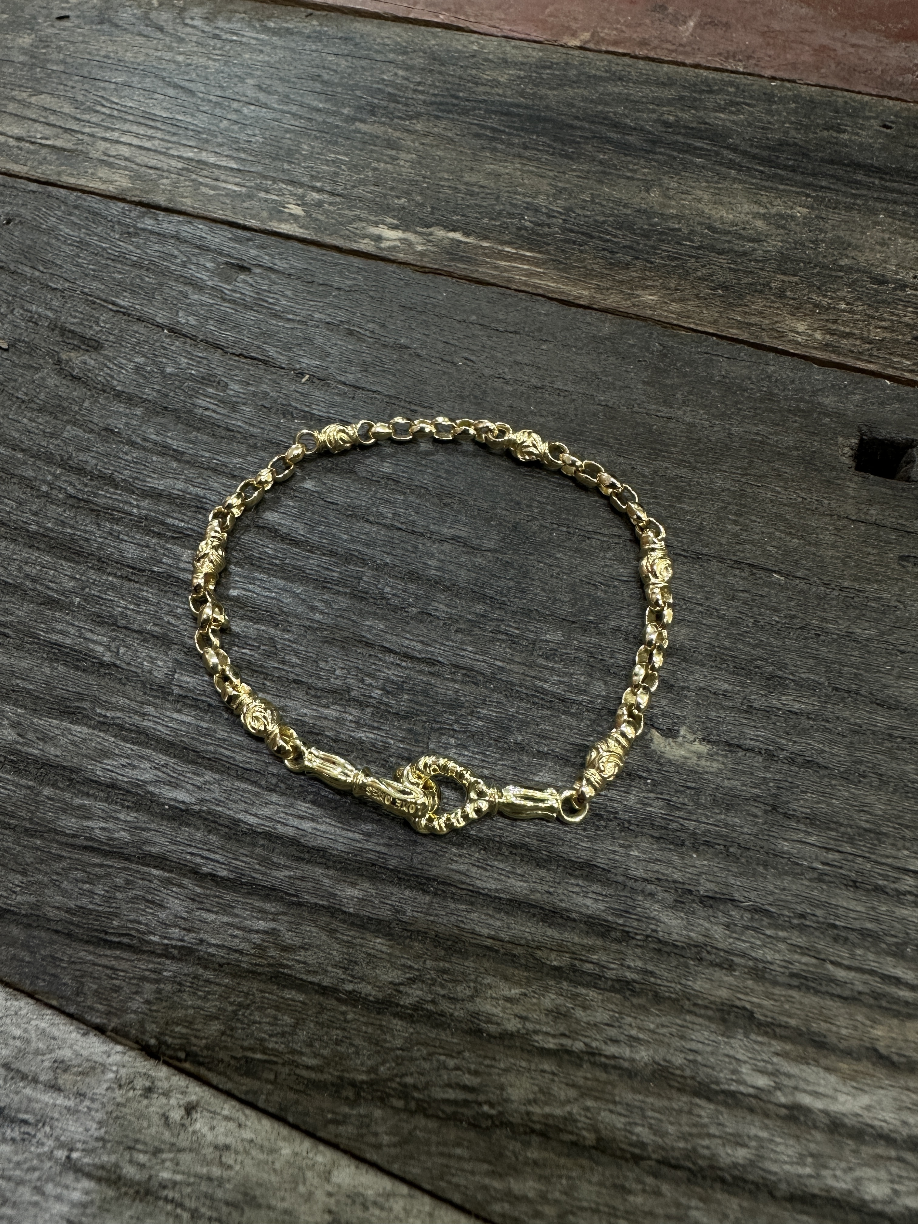 18k YG Mini silk eagle bracelet 17cm wrist