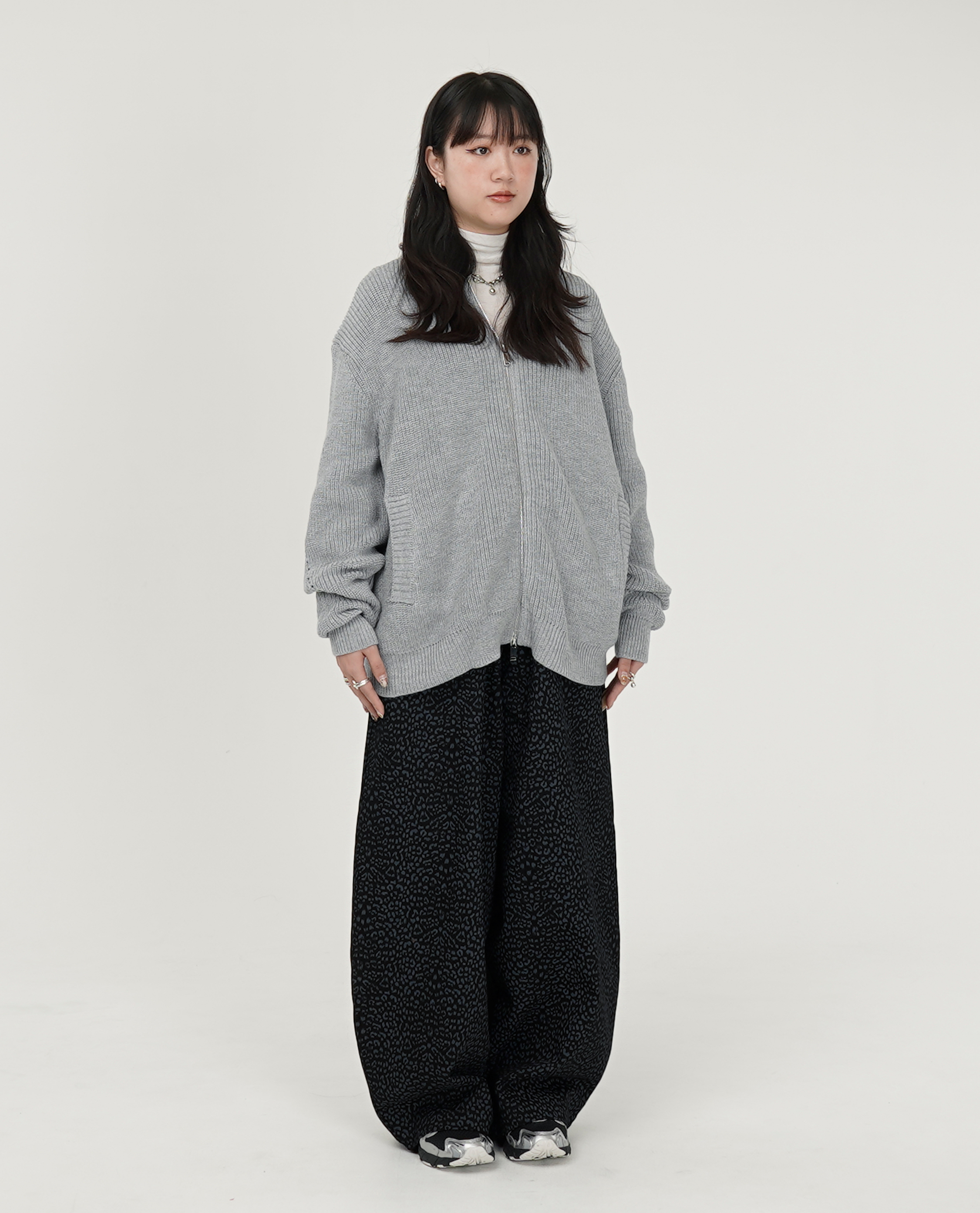 立領拉鍊針織外套