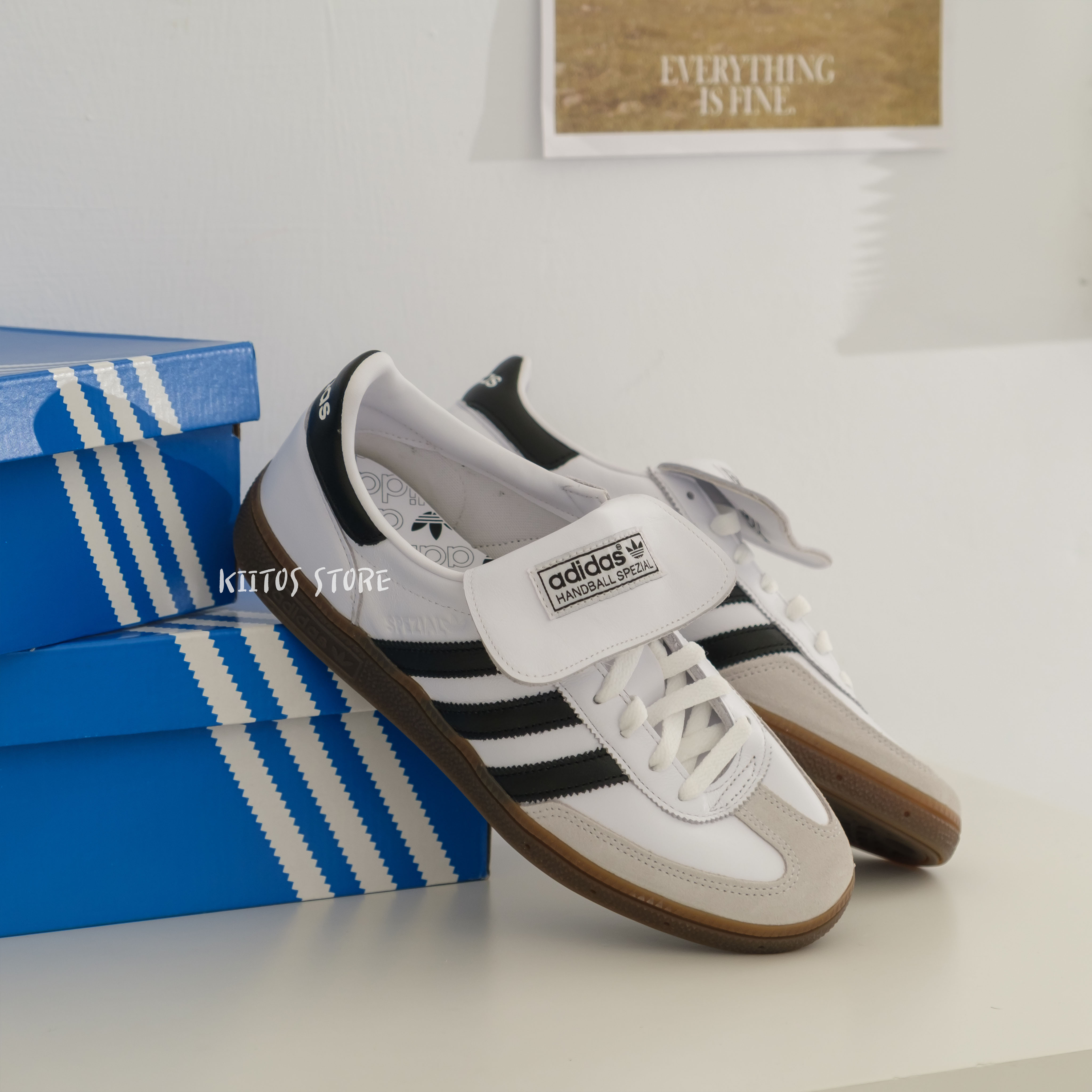 Adidas Handball Spezial 翻蓋 大鞋舌 標籤鞋舌 白 橡膠底 男女鞋 IH2291
