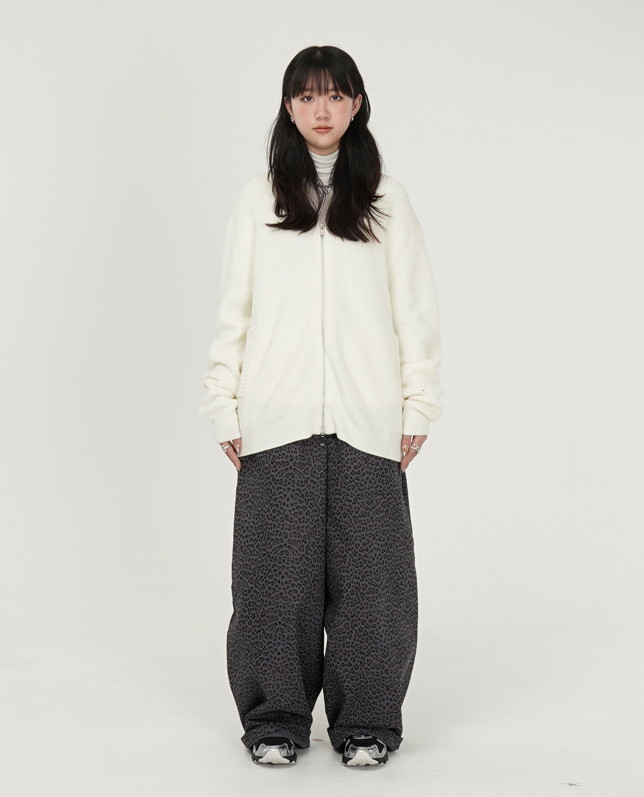 小豹紋繭型綁帶褲