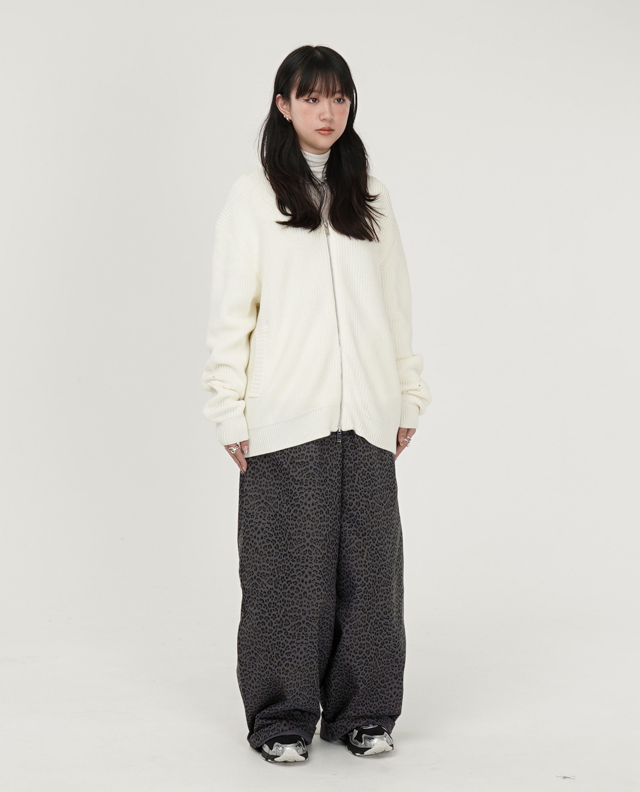 小豹紋繭型綁帶褲