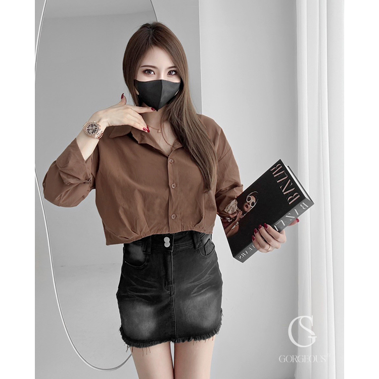 G2012 現貨「好比例知性短版襯衫」