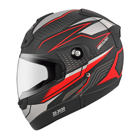 ZEUS ZS-3030 D6 消光黑/紅 彩繪 可樂帽 可掀式