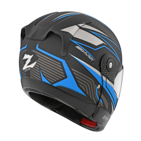 ZEUS ZS-3030 D6 消光黑/藍 彩繪 可樂帽 可掀式