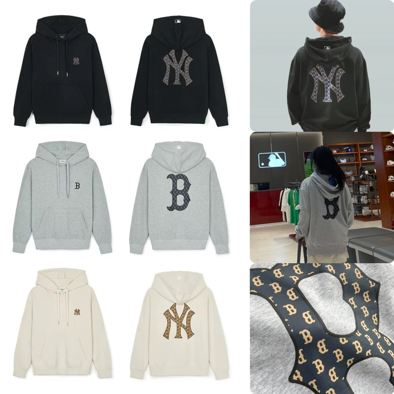 MLB 背印大Logo連帽毛圈衞衣-25223067