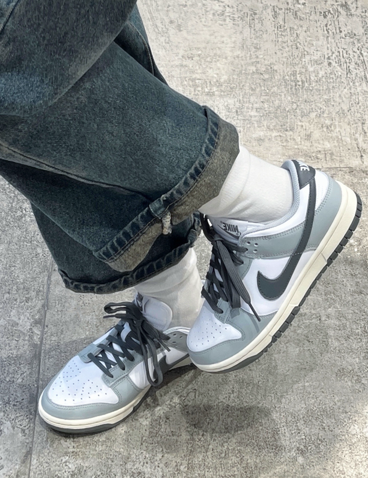 零碼現貨出清24公分 Nike Dunk Low 煙燻灰 灰白 奶油底 皮革 DD1503-117/現貨