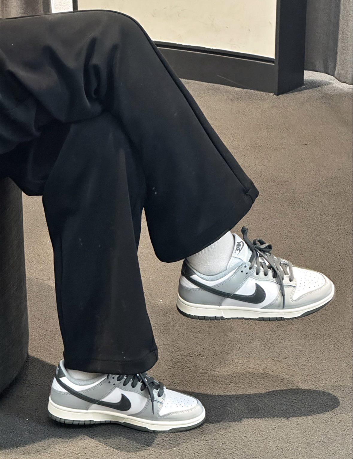 零碼現貨出清24公分 Nike Dunk Low 煙燻灰 灰白 奶油底 皮革 DD1503-117/現貨