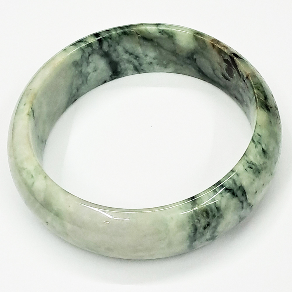 玉鐲{翡翠糯種飄花帶紫羅蘭A貨}手鐲【十方】135587