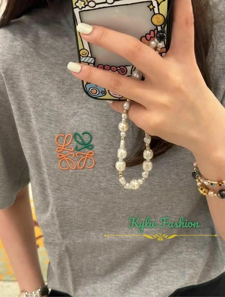 Loewe 灰色 基礎 刺繡Logo Tee