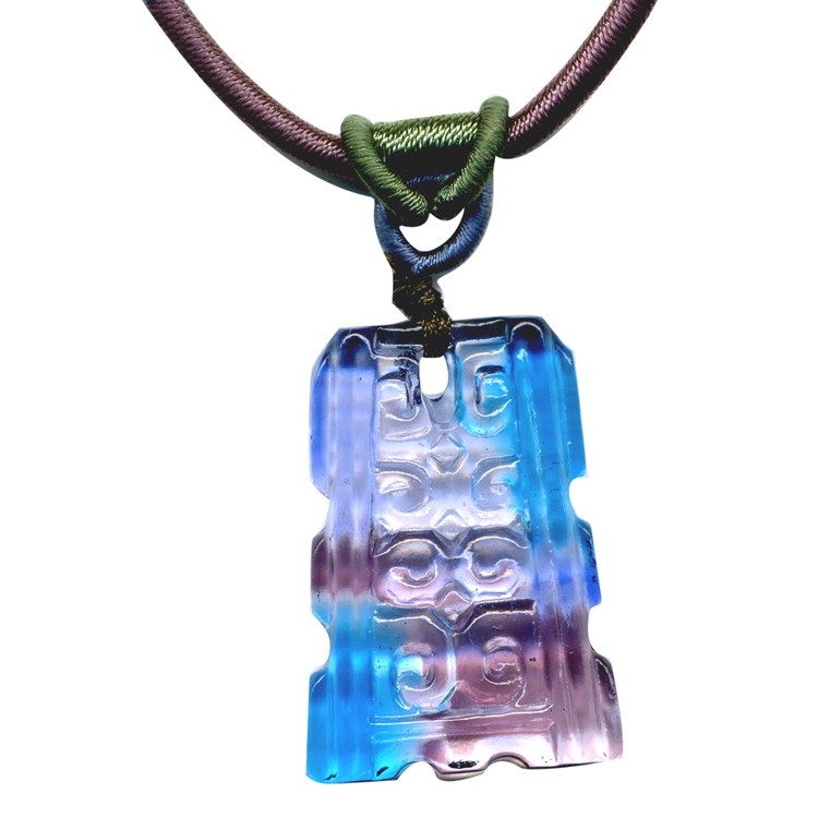 鹿港窯水晶琉璃|古龍紋項鍊 霸氣龍紋開運鎮宅招財護身