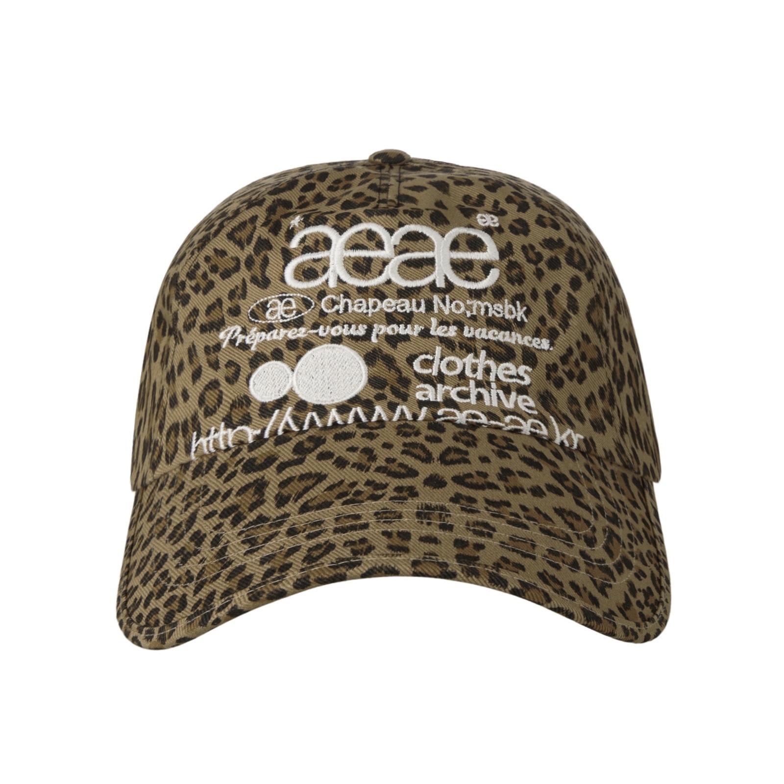 [aeae] WEB LOGO LEOPARD CAP