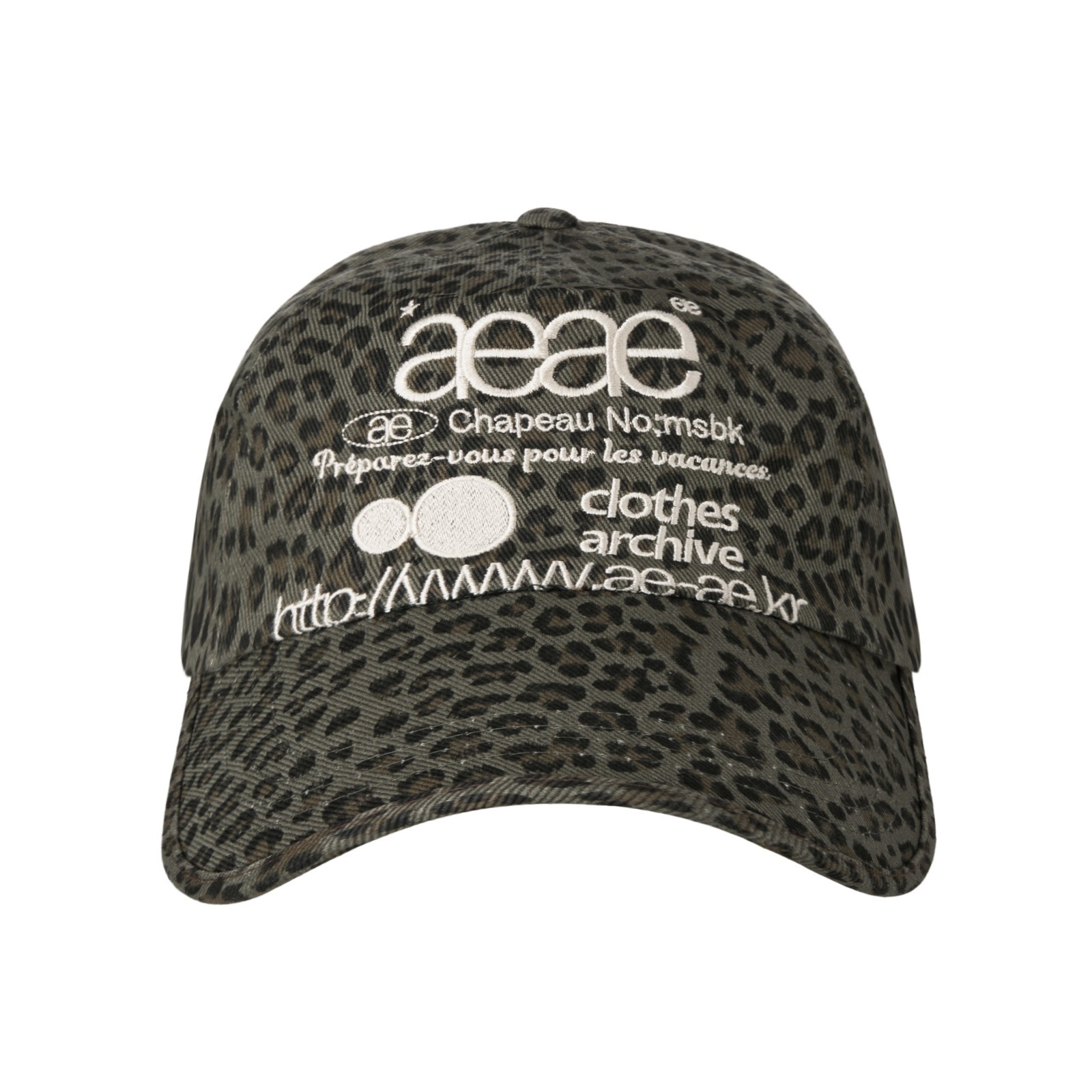 [aeae] WEB LOGO LEOPARD CAP