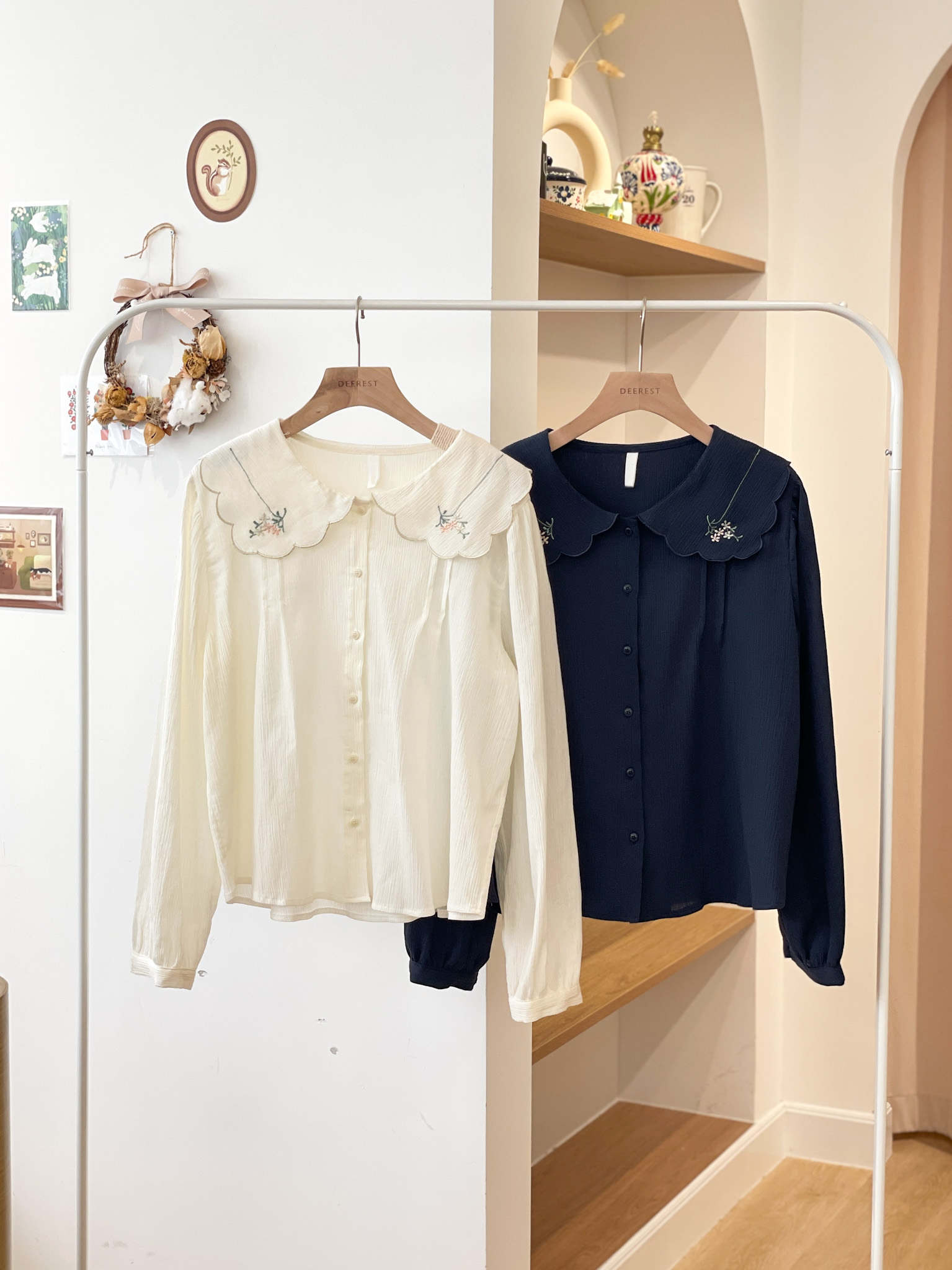 T1239 Forest Embroidered Blouse