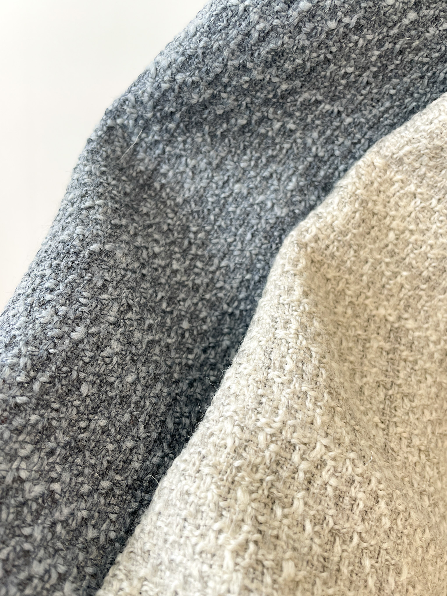 SK527 Stone Blue Tweed Mini Skirt