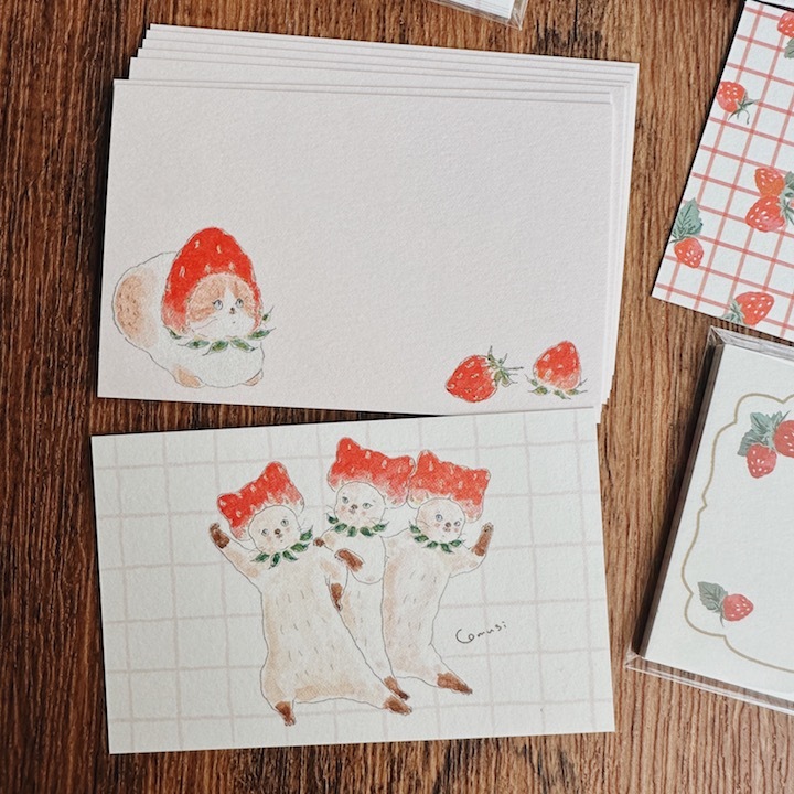 草莓貓 8枚 名片小卡片 トコロコムギ系列 ｜日本ACTIVE CORPORATION