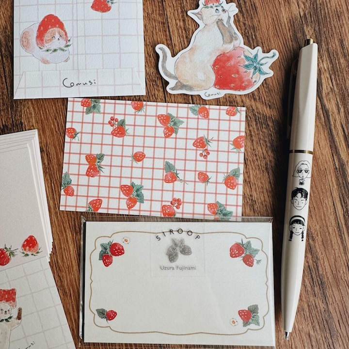 草莓 8枚 名片小卡片｜日本ACTIVE CORPORATION