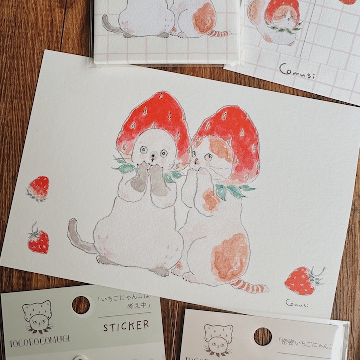 草莓貓 トコロコムギ系列 明信片｜日本ACTIVE CORPORATION